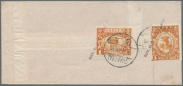 China: 1929, 1 C Orange-brown "Chiang Kai-shek" And 1 C Brown-orange "Mausoleum", Each Tied By Priva - Sonstige & Ohne Zuordnung