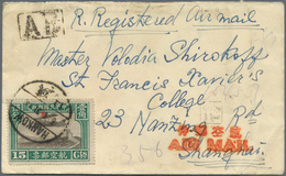 China: 1931. Registered Air Mail Envelope Addressed To Shanghai Bearing SG 315, 4c Olive, SG 321, 10 - Sonstige & Ohne Zuordnung