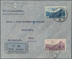 China: 1937/1938, Two Airmail Covers From Canton To Chur/Switzerland: 20.8.1937 "Via K.L.M. Airmail" - Sonstige & Ohne Zuordnung