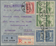 China: 1937, Attractive Franking On Registered K.L.M. Airmail Cover From "CANTON 18.3.37" With Regis - Sonstige & Ohne Zuordnung