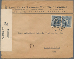 China: 1939. Envelope Addressed To Batavia, Java Bearing China SG 472, 25c Blue (pair) Tied By Shang - Sonstige & Ohne Zuordnung