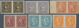 China: 1941, Martyrs Hong Kong Printing, Unwatermarked, Horizontal Imperforated Pairs (6), Mint No G - Sonstige & Ohne Zuordnung