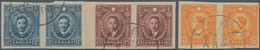 China: 1941, Martyrs Hong Kong Printing, Unwatermarked, Horizontal Imperforated Pairs, Used "CANTON" - Sonstige & Ohne Zuordnung