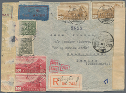 China: 1941, Great Wall $5 (2), $2 (2, One RC) Etc. Total $14.70 Tied "CHENGTU 17.1.43" To Registere - Sonstige & Ohne Zuordnung