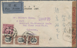 China: 1941, NY Print SYS $1 (strip-3) And Martyr 25 C. Tied "CHUNGKING 31.4.3" To Air Mail Cover (C - Sonstige & Ohne Zuordnung