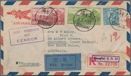 China: 1941. Registered Air Mail Envelope (roughly Opened, Soiled) Addressed To Australia Bearing SG - Sonstige & Ohne Zuordnung
