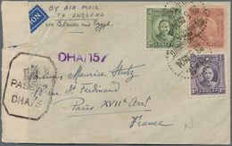 China: 1945, Small Size Censored Airmail Cover From Kunming To Paris, France 'By Air Mail To England - Sonstige & Ohne Zuordnung