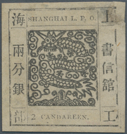 China - Shanghai: 1865, "Candareen" In The Singular, 2 Liang Black On Wove Paper, Livingston 11 Pr. - Sonstige & Ohne Zuordnung