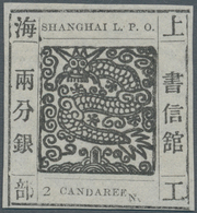 China - Shanghai: 1865, Large Dragon "Candareen" In The Singular, Non-seriff Digits, 2 Ca. Black W. - Sonstige & Ohne Zuordnung