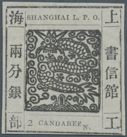 China - Shanghai: 1865, Large Dragon "Candareen" In The Singular, Non-seriff Digits, 2 Ca. Black W. - Other & Unclassified