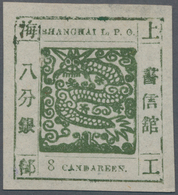 China - Shanghai: 1865, "Candareen." In The Singular, 8 Cands. Olive-green On Thin Wove Paper, Liv.1 - Sonstige & Ohne Zuordnung