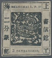 China - Shanghai: 1865, "Candareens." In The Plural, 2 Er Black On Thin Wove Paper, Liv. 19 Pr. 41,r - Sonstige & Ohne Zuordnung