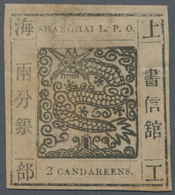 China - Shanghai: 1865, "Candareens." In The Plural, 2 Liang Black On Thin Wove Paper, Liv. 1f Pr. 2 - Sonstige & Ohne Zuordnung