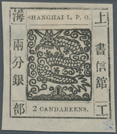 China - Shanghai: 1865, Large Dragon "Candareens." In The Plural, Non-seriff Digits, 2 Ca. Black W. - Sonstige & Ohne Zuordnung