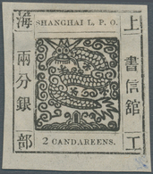 China - Shanghai: 1865, Large Dragon "Candareens." In The Plural, Non-seriff Digits, 2 Ca. Black W. - Altri & Non Classificati