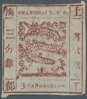 China - Shanghai: 1866, Large Dragon "Candareens" In The Plural, Non-seriff Digits, 3 Ca. Brownish R - Autres & Non Classés