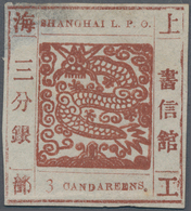China - Shanghai: 1865, "Candareens." In The Plural, 3 Cands. Red-brown On Thin Wove Paper, Liv. 20 - Andere & Zonder Classificatie