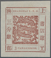 China - Shanghai: 1865, "Candareens." In The Plural, 3 Cands. Red-brown On Thin Wove Paper, Liv. 29 - Autres & Non Classés