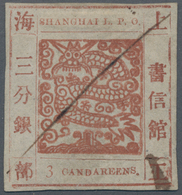 China - Shanghai: 1866, Large Dragon "Candareens" In The Plural, Non-seriff Digits, 3 Ca. Brownish R - Altri & Non Classificati