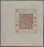 China - Shanghai: 1866, Large Dragon, "Candareens" In The Plural, Non-seriffed Digits, 3 Cand. Red B - Other & Unclassified