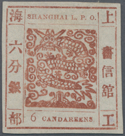 China - Shanghai: 1866, Large Dragon, "Candareens" In The Plural, Non-seriffed Digits, 6 Cand. Red B - Altri & Non Classificati