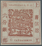 China - Shanghai: 1865/66, Large Dragon "Candareens." In The Plural, Non-serif Digits, 6 Ca. Reddish - Andere & Zonder Classificatie