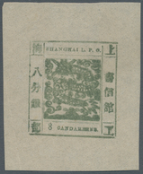 China - Shanghai: 1865, Large Dragon, "Candareens" In The Plural, Non-seriffed Digits, 8 Ca. Olive G - Sonstige & Ohne Zuordnung