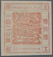 China - Shanghai: 1866, Large Dragon, "Candareens" In The Plural, Non-seriffed Digits, 12 Cand. Pale - Sonstige & Ohne Zuordnung
