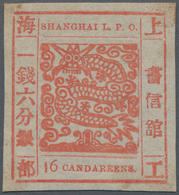 China - Shanghai: 1866, Large Dragon, "Candareens" In The Plural, Non-seriffed Digits, 16 Cand. Scar - Sonstige & Ohne Zuordnung