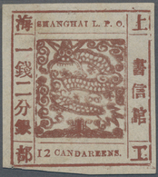 China - Shanghai: 1866, Large Dragon "Candareens" In The Plural, Roman Digit "I", 12 Ca. Brown, Thin - Sonstige & Ohne Zuordnung