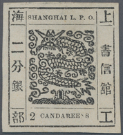 China - Shanghai: 1865, "Candareens." In The Plural, 2 Cands. Black On Thin Wove Paper, Liv. 40 Pr. - Sonstige & Ohne Zuordnung