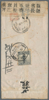 China - Provinzausgaben - Sinkiang (1915/45): 1918, 6 C. Grey Tied Bilingual "TIHWA (URUMTSI) 17.4.3 - Xinjiang 1915-49
