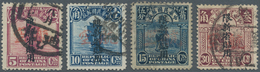 China - Provinzausgaben - Sinkiang (1915/45): 1932, Airmail Overprint Set, All Used "Tihwa", On Reve - Xinjiang 1915-49