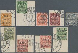 China - Provinzausgaben - Chinesische Post In Tibet (1911): 1911, Set 3 P./1 C. To 2 R./$2 Tied "GYA - Xinjiang 1915-49