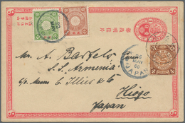 China - Ganzsachen: 1897/99 ICP 1 . Uprated Coiling Dragon 4 C. Tied "SHANGHAI 21 MAY 00" In Combina - Ansichtskarten