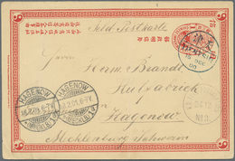 China - Ganzsachen: 1898, CIP 1 C. Reply Part Canc. "TIENTSIN 15 DEC 00" Used As German Field Post C - Postcards