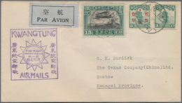 China - Flugpost: 1931, FFC Canton-Wuchow, Boxed Violet Cachet "KWANGTUNG/AIRMAILS" With 19 C. Frank - Andere & Zonder Classificatie