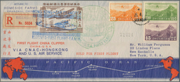 China - Flugpost: 1937, "FIRST FLIGHT CHINA CLIPPER / CHINA - U.S.A. / VIA CNAC-HNGKONG / AND U.S. A - Other & Unclassified