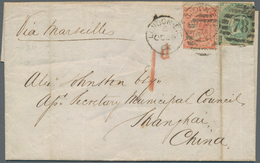 China - Incoming Mail: 1864, Shanghai 17.12., Incoming Lettersheet From London 26.10.64, Franked Wit - Other & Unclassified