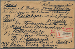 China - Incoming Mail: 1895 KASHGAR, SINKIANG: Registered Cover From Ludwig Hedin, Stockholm, Sweden - Autres & Non Classés
