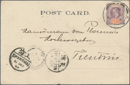 China - Incoming Mail: 1902, Straits Settlements 3 C. Tied "SINGAPORE OC 20 1902" To Ppc "Hong Kong - Sonstige & Ohne Zuordnung