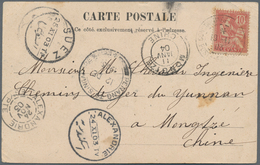 China - Incoming Mail: 1903, French Levant Offices In Turkey O Mengtsz/Yunnan: 10 C. Tied "CONSTANTI - Sonstige & Ohne Zuordnung
