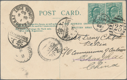 China - Incoming Mail: 1903, England, KEVII 1/2d (2) Tied "BRICKLEY OC 30 03" To C/o Commissioner Of - Other & Unclassified