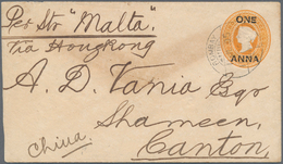 China - Incoming Mail: INDIA, 1905. Indian Postal Stationery One Anna On 2a 6p Orange Cancelled By B - Other & Unclassified