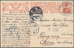 China - Incoming Mail: 1909, Swiss Postal Stationery 10 C. Canc. "SAANEN" Postmark To Missionar Maie - Sonstige & Ohne Zuordnung