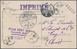 China - Incoming Mail: 1909, Turkey, 10 P. Tied Bilingual "PERA 7-11-909" To Viewside Of Ppc To Tong - Autres & Non Classés