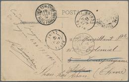 China - Incoming Mail: 1912, Postcard Sent From Saigon Originally To Peking Via Shanghai, Here Redir - Sonstige & Ohne Zuordnung