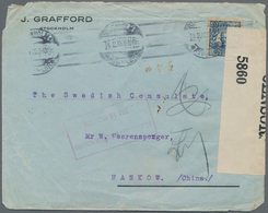 China - Incoming Mail: 1919. Censored Cover (creased) Addressed To The Swedish Consulate, Hankow Bea - Sonstige & Ohne Zuordnung