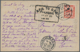 China - Incoming Mail: 1920. Picture Post Card Of 'The Light House, Port Said' Written From The 'Sue - Sonstige & Ohne Zuordnung