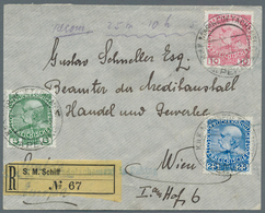 China - Fremde Postanstalten / Foreign Offices: 1910, Austrian P.O.China, 5 H Green, 10 H Rose-carmi - Autres & Non Classés